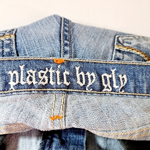 Plastic by GLY Med Wash Y2k Low Rise Boot Cut Jeans Size 11 - Picture 5 of 9